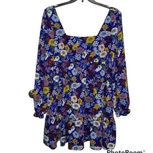 BCBGeneration Balloon-Sleeve Babydoll Dress  sz 14